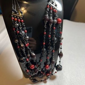 Vintage Avon - Maroon rose beads